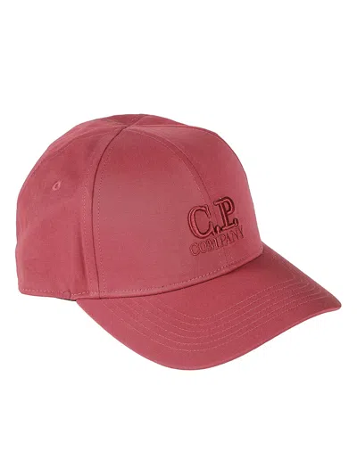 C.p. Company Gabardine Baseball Cap In Pink