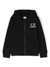 C.p. Company Goggles-detail Cotton Hoodie In Black
