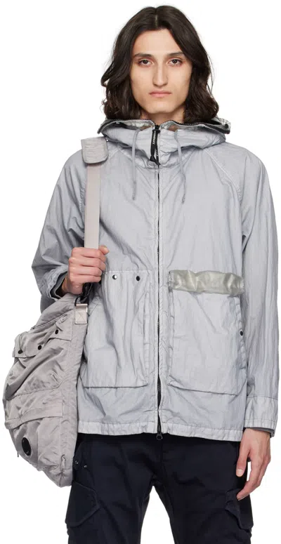 C.p. Company Grey Goggle Jacket In 913 Drizzle