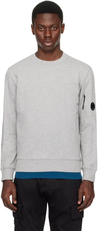 C.p. Company Gray Lens Sweatshirt In Grey Melange M93