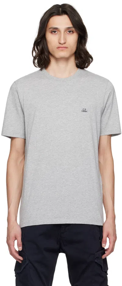 C.p. Company Gray Patch T-shirt In Grey Melange M93