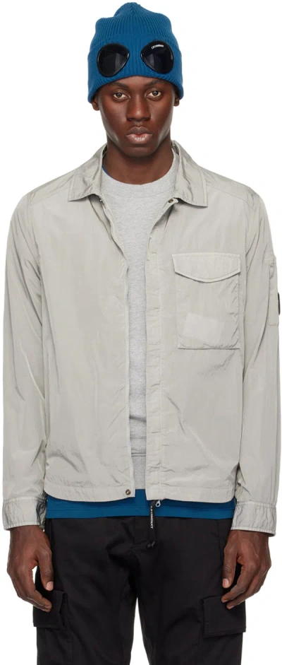 C.p. Company Gray Pocket Jacket In Drizzle 913