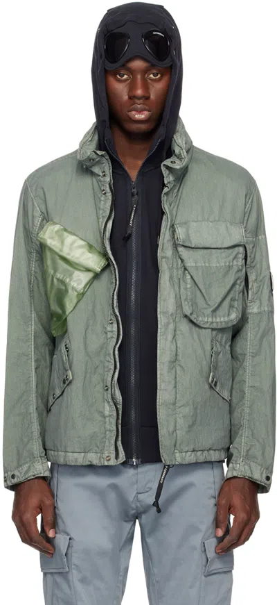 C.p. Company Green Lens Jacket In 627 Agave Green