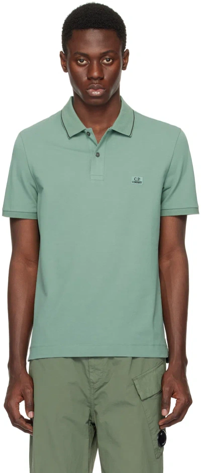 C.p. Company Green Patch Polo In Green Bay 626