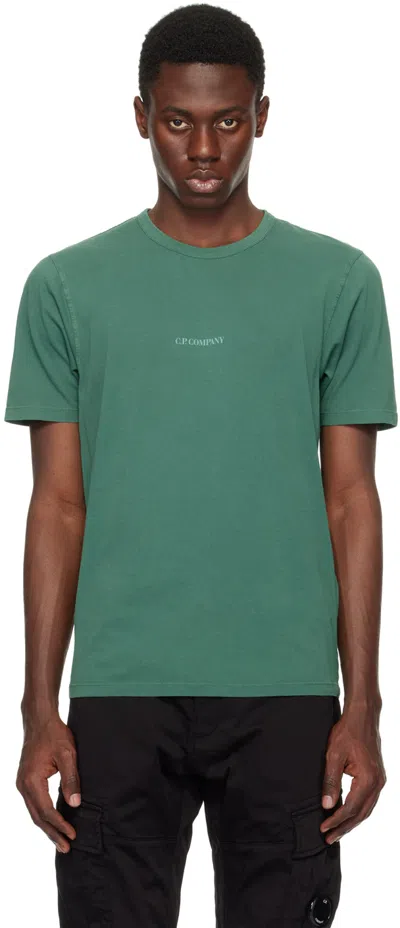 C.p. Company Green Printed T-shirt In Duck Green 649