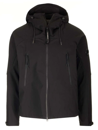 C.p. Company Hooded Drawstring Jacket In Black