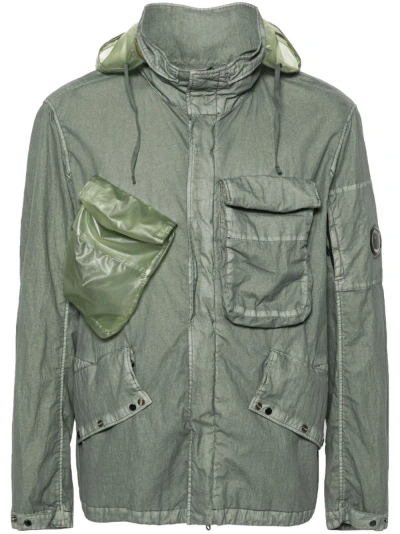 C.p. Company Hooded Jacket In Green