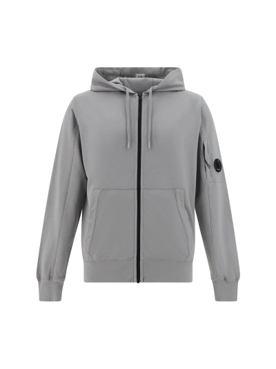 C.p. Company Hoodie In Drizzle Grey