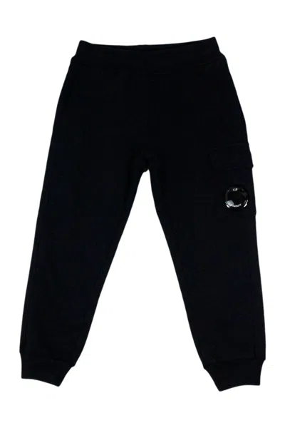 C.P. COMPANY JOGGING TROUSERS IN COTTON FLEECE WITH DRAWSTRING AT THE WAIST AND POCKET WITH MAGNIFYING GLASS ON T