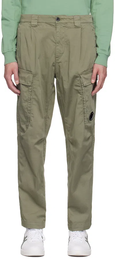 C.p. Company Khaki Loose Cargo Pants In Agave Green 627