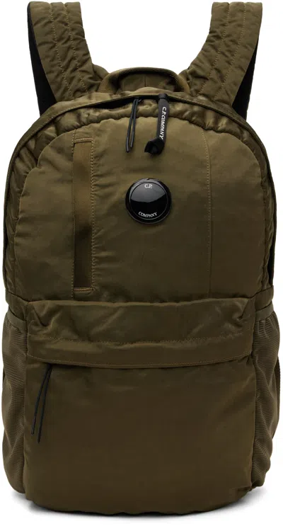 C.p. Company Nylon B Logo-patch Backpack In Green