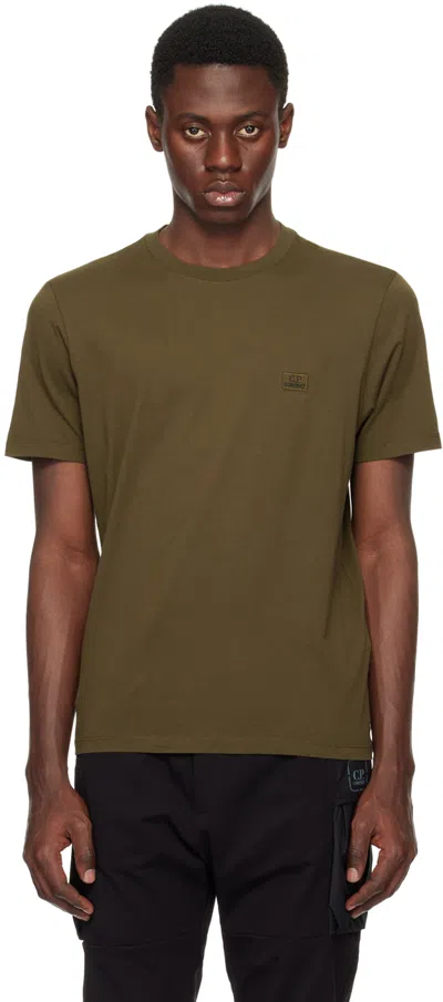 C.p. Company Khaki Patch T-shirt In Ivy Green 683