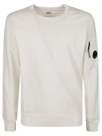 C.p. Company Light Fleece Sweatshirt In Bianco