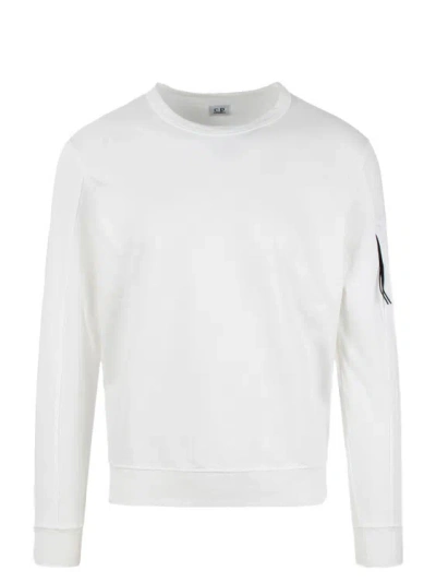 C.p. Company Light Fleece Sweatshirt In White