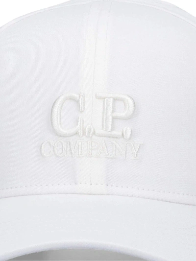 C.p. Company Logo Baseball Cap In Bianco