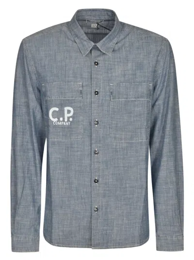 C.p. Company Logo Pocket Shirt In Stone