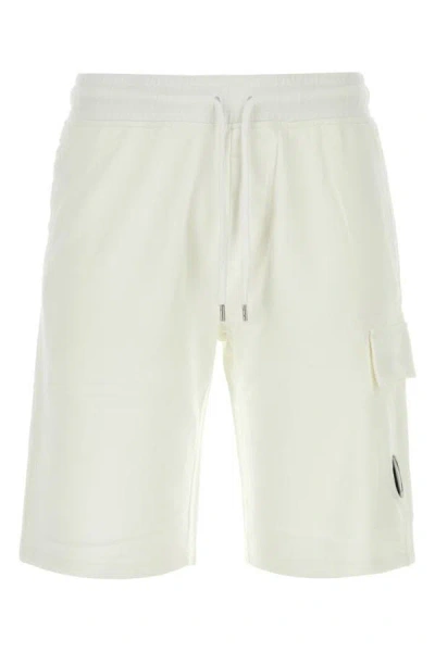 C.p. Company Man White Cotton Bermuda Shorts