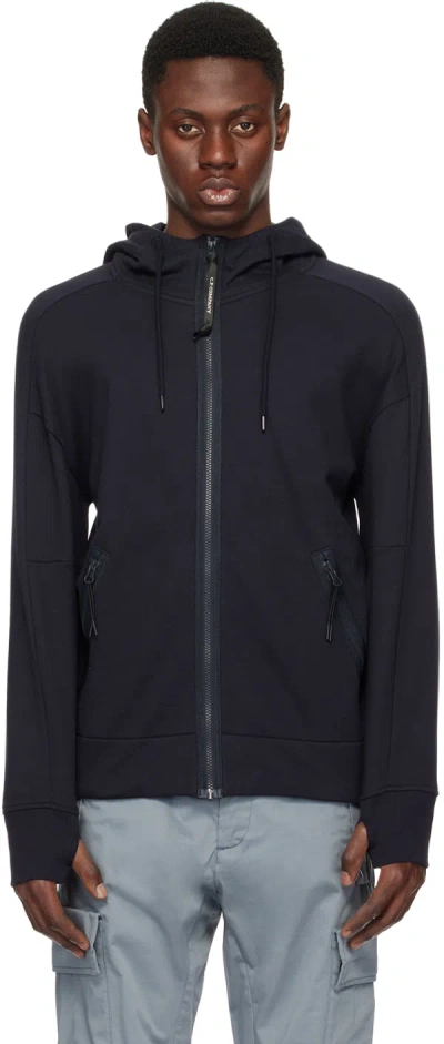 C.p. Company Navy Goggle Hoodie In Total Eclipse 888