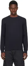 C.p. Company Black Chenille Cotton Crewneck Sweater