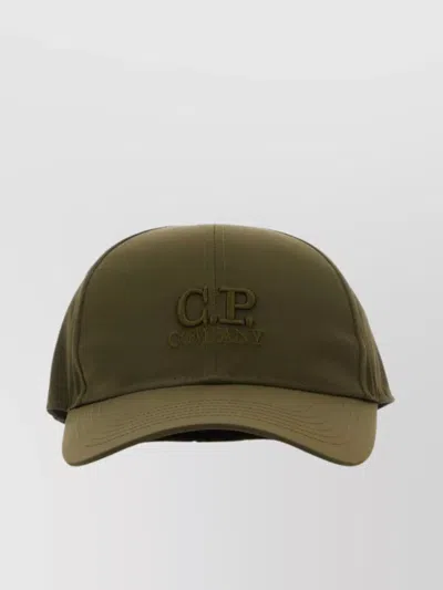 C.p. Company Nylon Baseball Cap With Curved Brim And Goggle Detail In Green