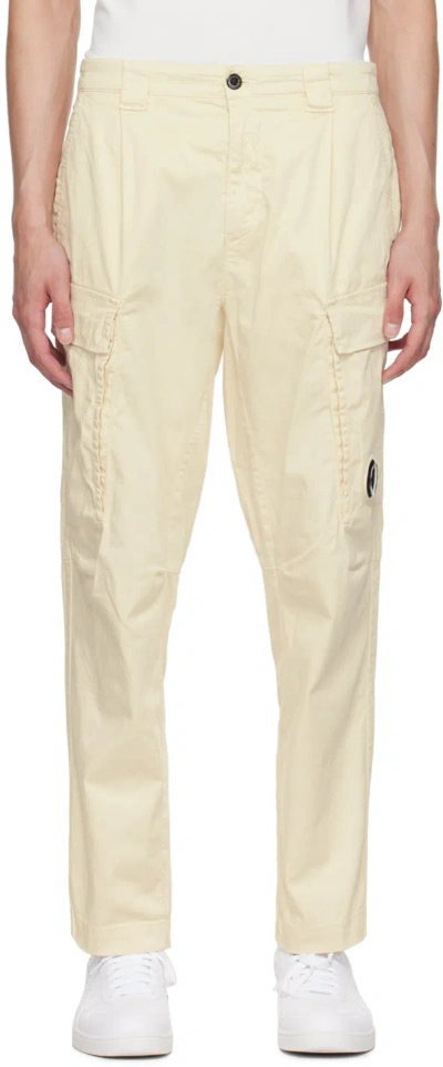 C.p. Company Off-white Loose Cargo Pants In Pistachio Shell 402