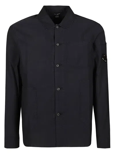 C.p. Company Ottoman Long-sleeved Shirt In Total Eclipse
