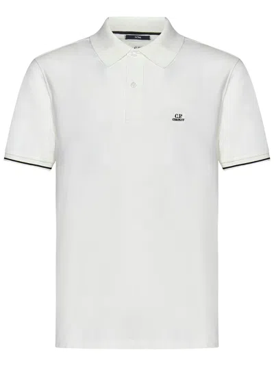 C.p. Company Stretch Pique Slim Fit Polo Shirt In White