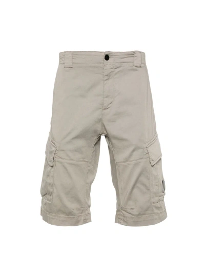 C.p. Company Sateen Stretch Cargo Shorts Men Coloree In Cotton In Neutral