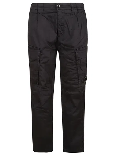 C.p. Company Satin Stretch Cargo Pants In Total Eclipse