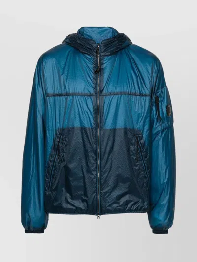 C.p. Company Shell Hooded Jacket Lens Detail In Blue