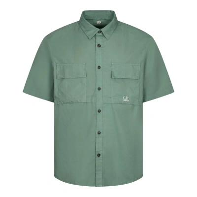 C.p. Company Short Sleeve Ripstop Shirt In Green