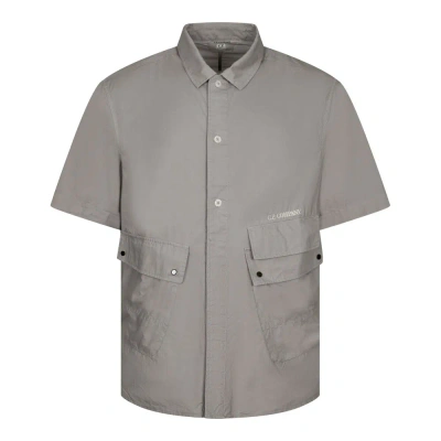 C.p. Company Short Sleeve Utility Shirt In Grey