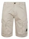 C.p. Company Cp Company Stretch Sateen Cargo Shorts In Goat