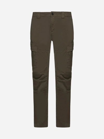 C.p. Company Stretch Cotton Cargo Pants In Verde