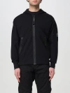 C.p. Company Logo-patch Zip-up Hoodie In Black