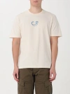 C.p. Company Men Beige T-shirt With Print On The Back In Pistachio