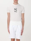 C.p. Company White T-shirt With Vertical Logo Printed On The Front In Cotton Man In White