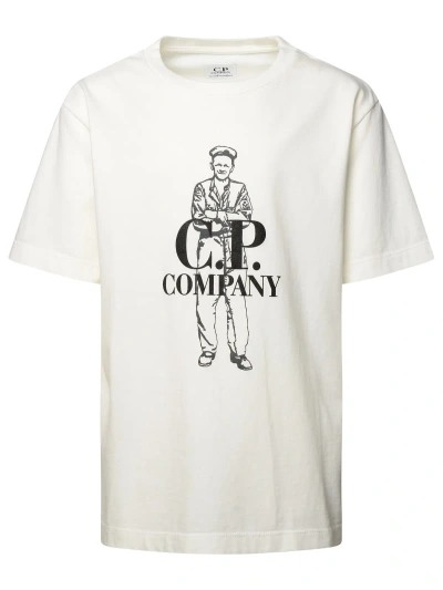 C.p. Company Kids' White Cotton T-shirt