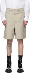 C2H4 BEIGE INTELLECTUAL TAILORED SHORTS