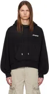 C2h4 Black Crooked Hoodie In Graphite Gray