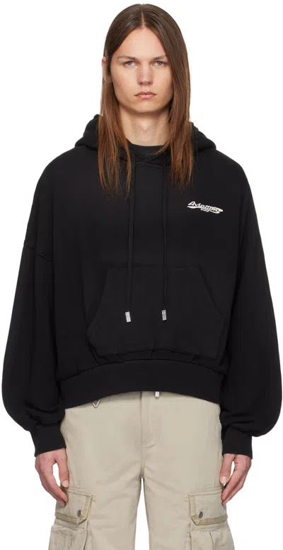 C2h4 Black Crooked Hoodie In Graphite Gray