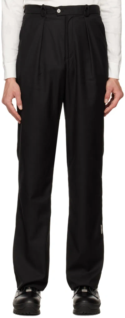 C2h4 Black Folded Waist Trousers