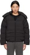 C2h4 Black Manuals Puffer Jacket In Black