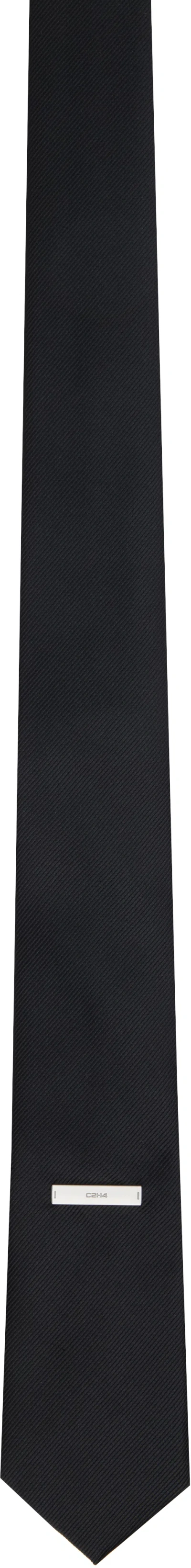 C2h4 Black Tagged Tie