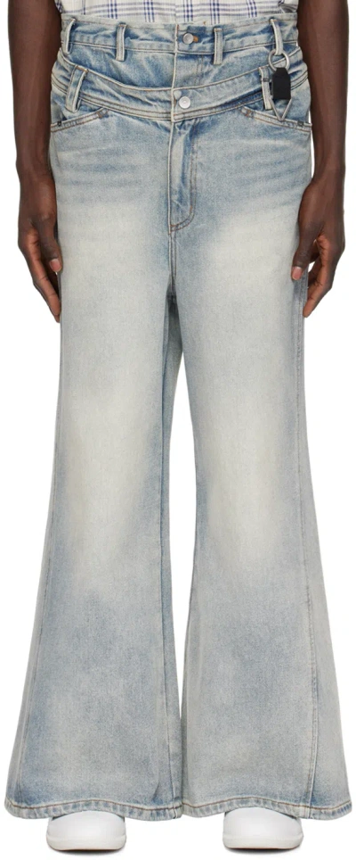 C2h4 Blue Tempest Jeans In Fading Blue