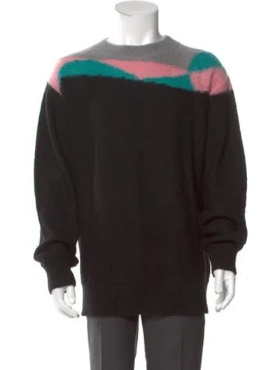 Pre-owned C2h4 Colorblock Pattern Crew Neck Pullover In Black