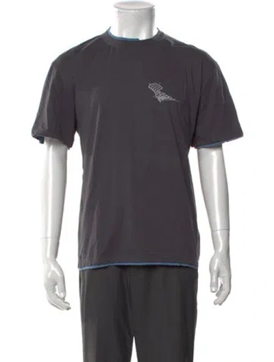 Pre-owned C2h4 Graphic Print Crew Neck T-shirt In Grey