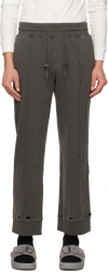 C2h4 Gray Agitator Distressed Lounge Pants In Gray