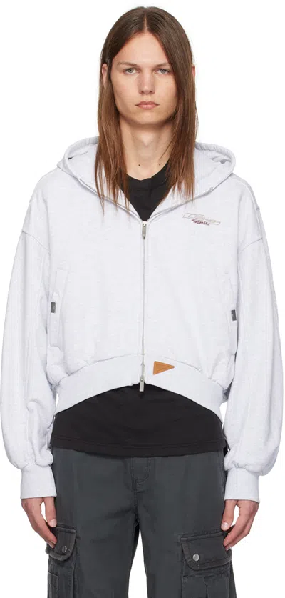C2h4 Gray Aviation Zip-up Hoodie In Oat Gray