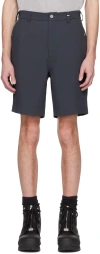 C2h4 Gray Button Tab Shorts In Dark Gray